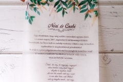 greenery kémcsöves esküvői meghívó