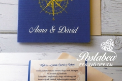 kék útlevél esküvői meghívó össz