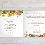 őszi napraforgós esküvői meghívó