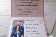 Rózsaszín útlevél esküvői meghívó belső