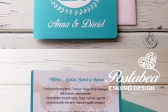 türkiz útlevél esküvői meghívó össz