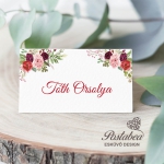 bordó rózsás esküvői ültetőkártya