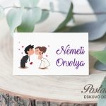 csókolózó pár esküvői ültetőkártya
