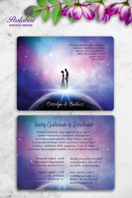 galaxy egyedi esküvői meghívó